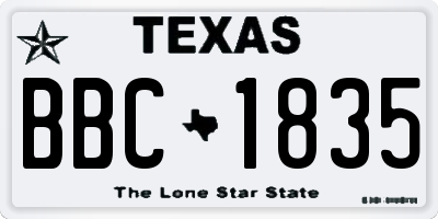 TX license plate BBC1835