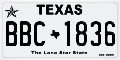 TX license plate BBC1836