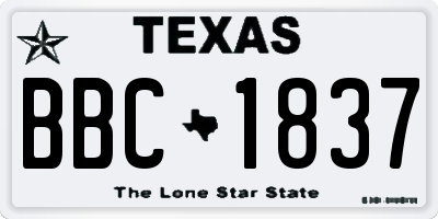 TX license plate BBC1837