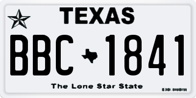 TX license plate BBC1841