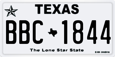 TX license plate BBC1844