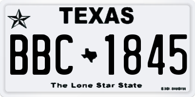 TX license plate BBC1845