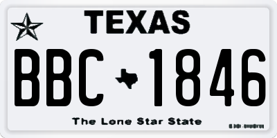 TX license plate BBC1846