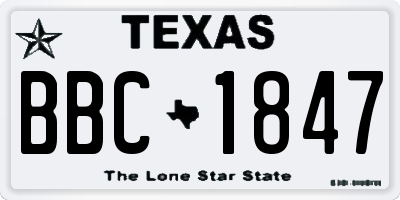 TX license plate BBC1847