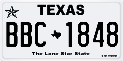 TX license plate BBC1848