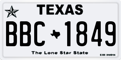 TX license plate BBC1849