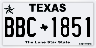 TX license plate BBC1851
