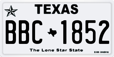 TX license plate BBC1852