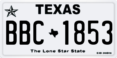 TX license plate BBC1853