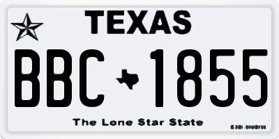 TX license plate BBC1855