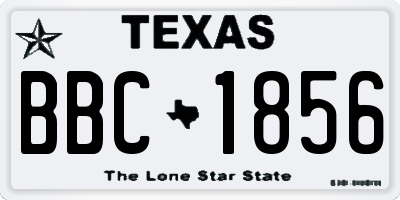 TX license plate BBC1856