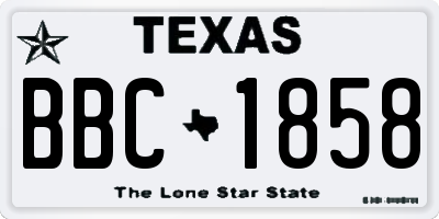 TX license plate BBC1858