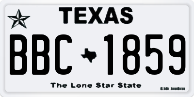 TX license plate BBC1859