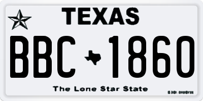 TX license plate BBC1860