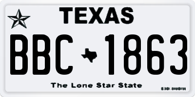 TX license plate BBC1863