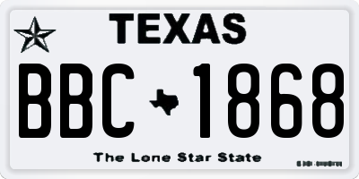 TX license plate BBC1868