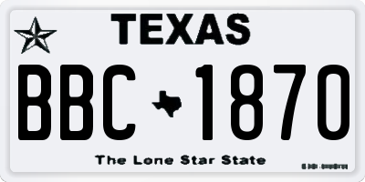 TX license plate BBC1870