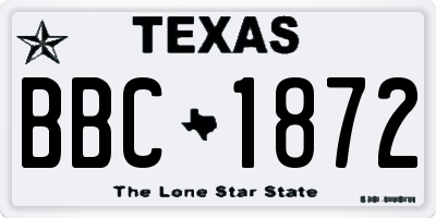 TX license plate BBC1872