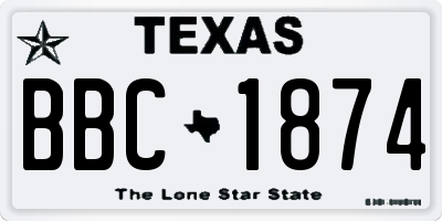TX license plate BBC1874