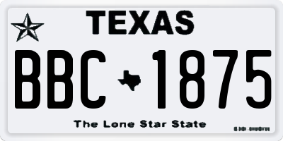 TX license plate BBC1875