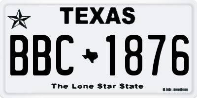 TX license plate BBC1876