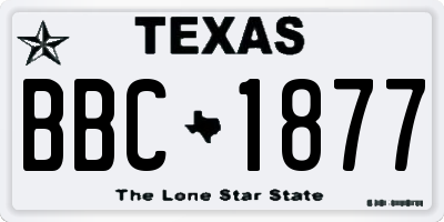 TX license plate BBC1877