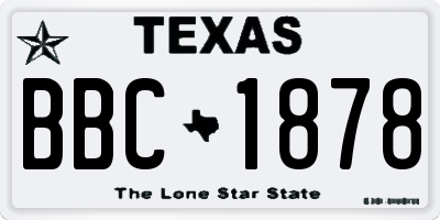TX license plate BBC1878