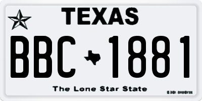 TX license plate BBC1881