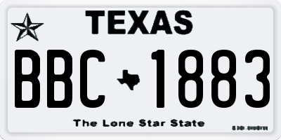 TX license plate BBC1883