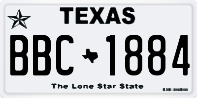 TX license plate BBC1884