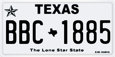 TX license plate BBC1885