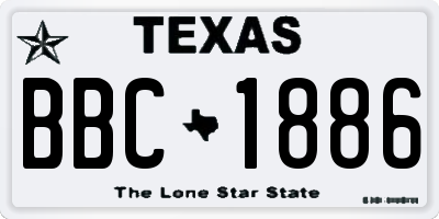 TX license plate BBC1886