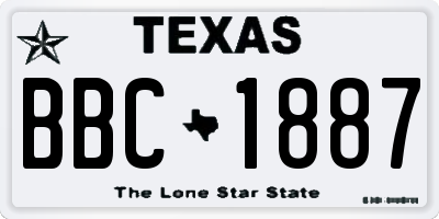 TX license plate BBC1887