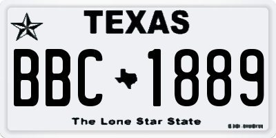 TX license plate BBC1889