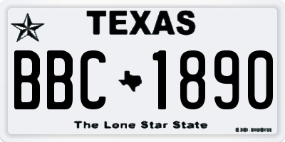 TX license plate BBC1890