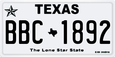 TX license plate BBC1892