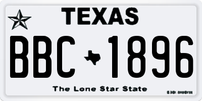 TX license plate BBC1896