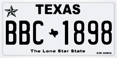 TX license plate BBC1898