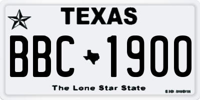 TX license plate BBC1900