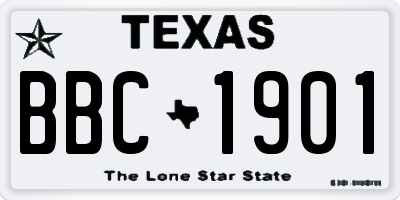 TX license plate BBC1901