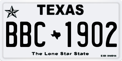 TX license plate BBC1902