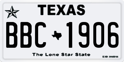 TX license plate BBC1906