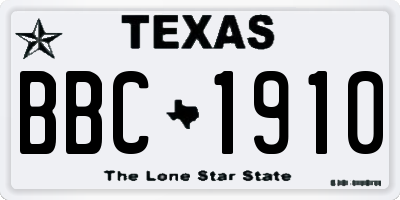 TX license plate BBC1910