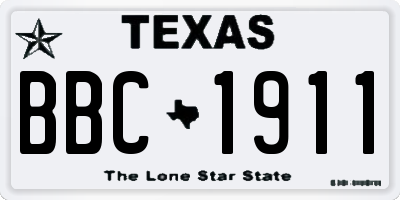 TX license plate BBC1911