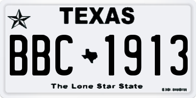 TX license plate BBC1913