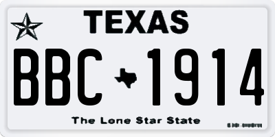 TX license plate BBC1914