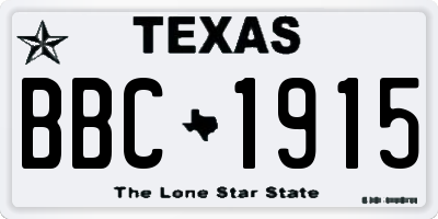 TX license plate BBC1915