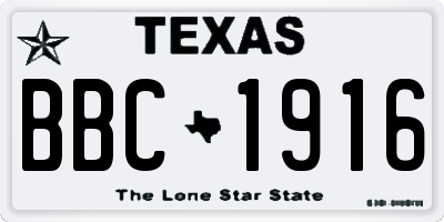 TX license plate BBC1916