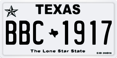 TX license plate BBC1917