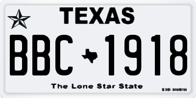 TX license plate BBC1918
